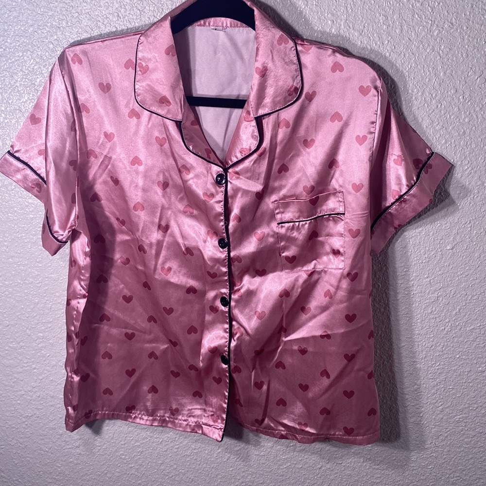 Heart Pajama Top and Shorts Set